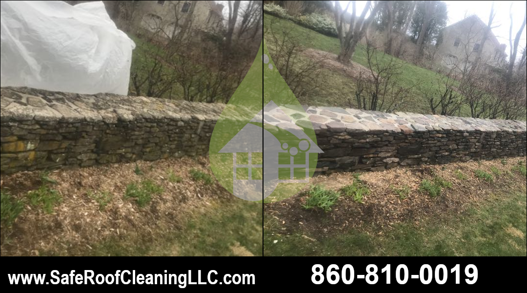 Old Saybrook Rock Wall Cleaning
